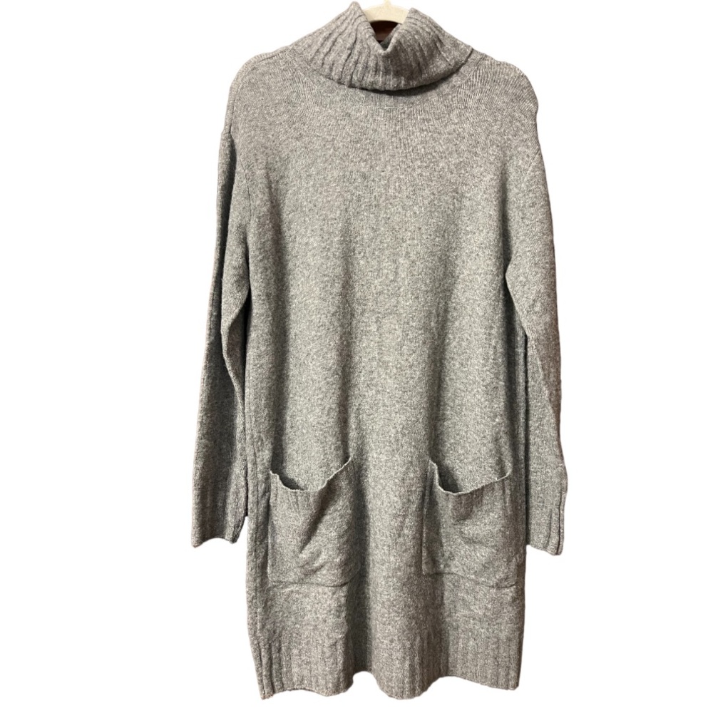 Lou & Grey for Loft NWT Grey Turtleneck Long Sleeve Sweater Dress XS